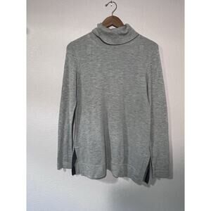 Joules Turtle Neck Pullover Sweater Sz 8 Medium Gray Lagenlook Capsule Normcore